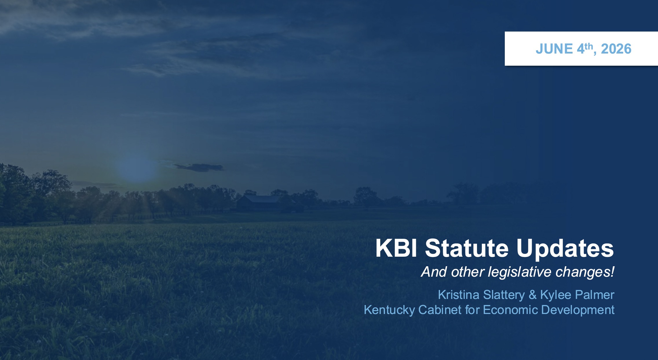 KBI Statute Updates and Other Legislative Changes!